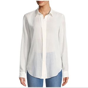 THEORY ESSENTIAL COTTON IVORY TOP